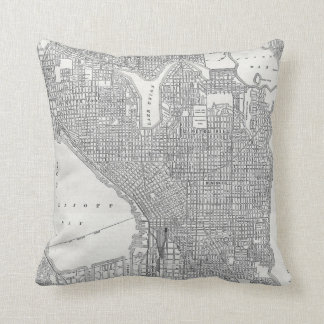 Coussin Carte vintage de Seattle