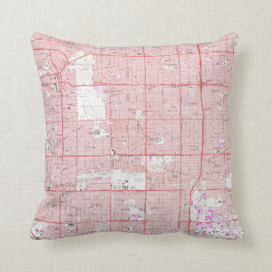 Coussin Carte vintage d'Inglewood la Californie (1964)