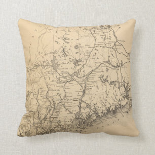 Coussin Carte vintage du Maine (1894)