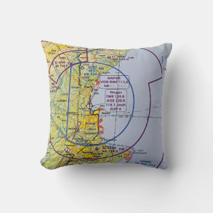 Coussin Carte VNC Napier Hawkes Bay Aviation