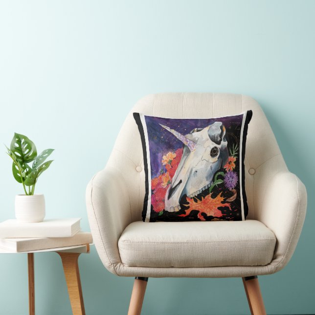 Coussin Cartes de mémoire Vibes d'automne Unicorne Poster  (Chaise)