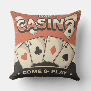 Coussin Cartes de Poker Casino fête des pères