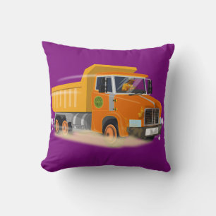 Coussin Cartographie de camion à vidange jaune pour enfant