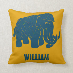 Coussin Carton bleu et or Laine Mammoth Personnalisé