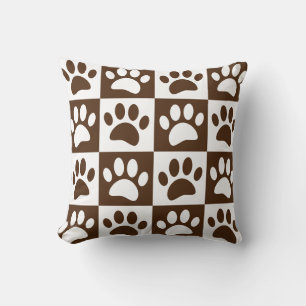 Coussin Carton Brown Empreintes de pattes