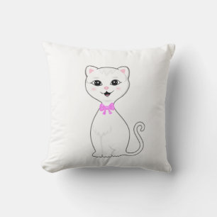 Coussin Carton de chat blanc mignon
