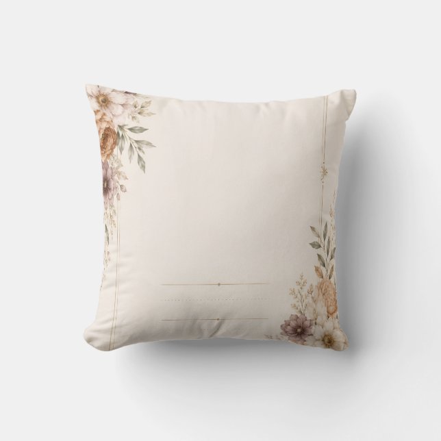 Coussin Carton d'invitation de mariage d'art fin avec pein (Recto)