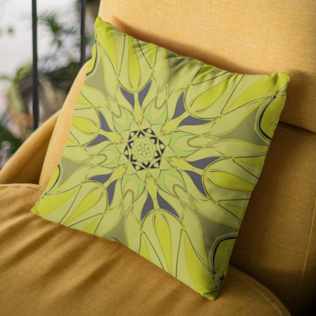 Coussin Carton Mandala Flower Green (Créateur téléchargé)