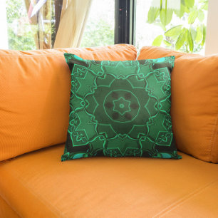 Coussin Carton Mandala Flower Green