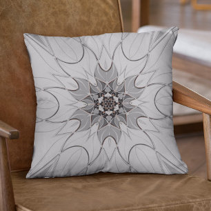 Coussin Carton Mandala Flower Grey