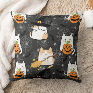 Coussin Carton mignon Halloween Chat