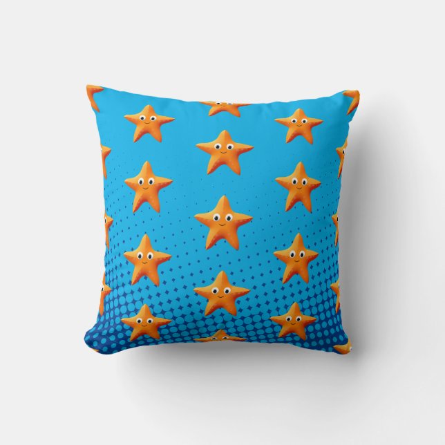 Coussin Carton mignon Starfish Blue Ocean (Recto)