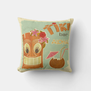 Coussin Cartoon d'ananas Cute Aloha Tiki Bar