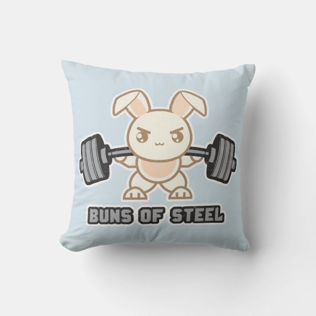 Coussin Cartoon De Lapin D'Entraînement - Buns D'Acier, An (Recto)