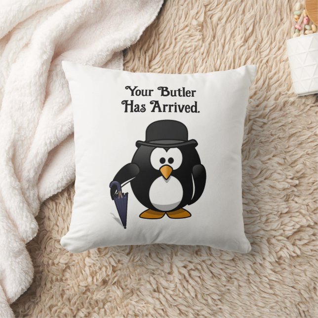 Coussin Cartoon de pingouin à boutons doux et classe avec  (Couverture)