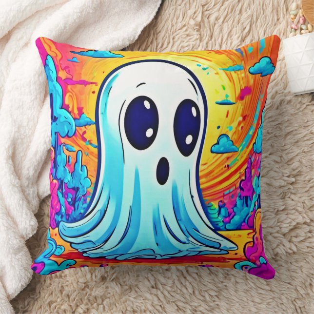 Coussin Cartoon Haunts : Fantômes vibrants d'art (Couverture)