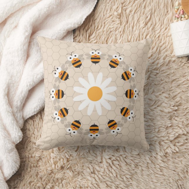 Coussin Cartoon mignon Miel Abeille de Miel (Couverture)