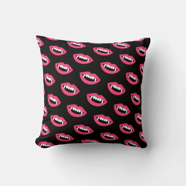 Coussin Cartoon Monster Vampire Lèvres pointes dents dents (Recto)