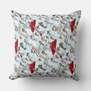Coussin Cartoon rétro avions motif tissu couverture