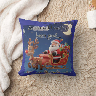Coussin Cartoon Santa Sleigh Winter Throw Pillow