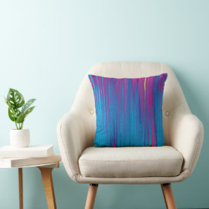 Coussin Cascade Bleu Fuchsia Lavande Sans Couture