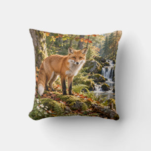 Coussin Cascade de bois renard d'automne