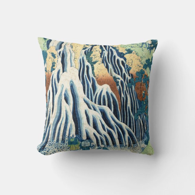 Coussin cascade de Kirifuri à mt kurokami Hokusai ukiyo-e (Recto)