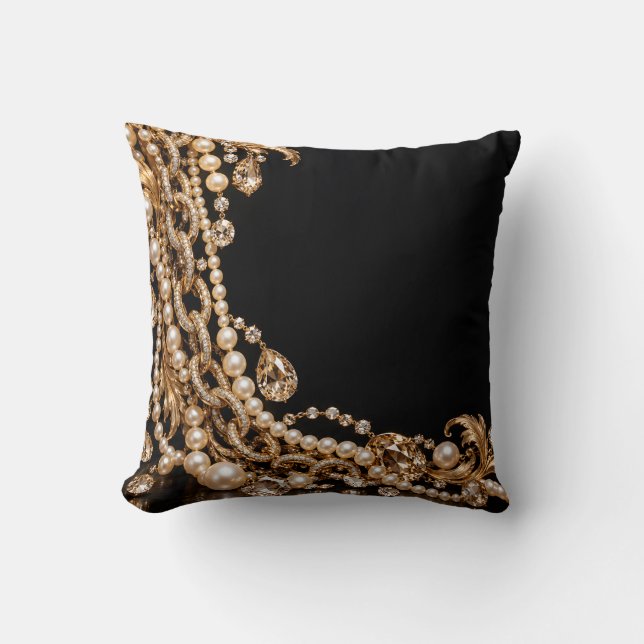 Coussin Cascade de perle d'or noir (Recto)