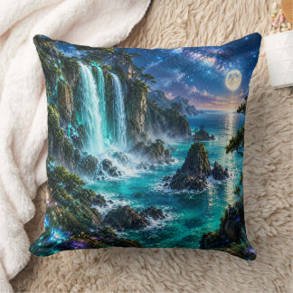 Coussin Cascade Fantastique Magique sur la Côte Océanique 