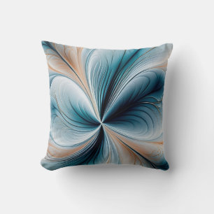 Coussin Cascade Florale - Douce Abstraction Bleu Vert et O