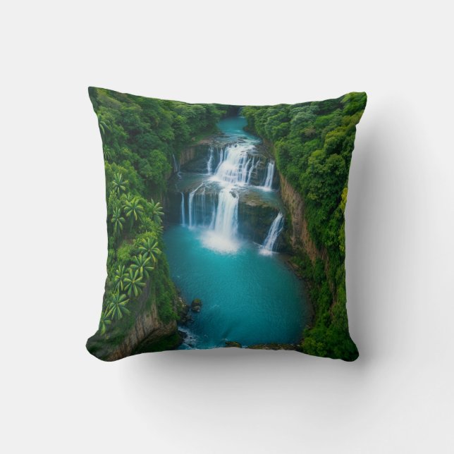 Coussin "Cascades tranquilles - La nature dans tous les se (Recto)