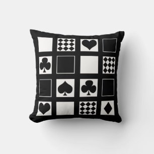 Coussin Casino jouer aux cartes costume coeur croix clubs