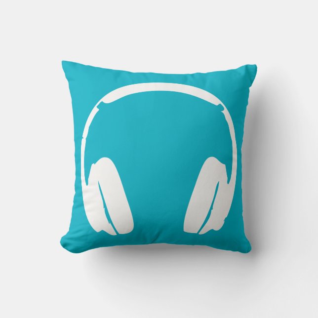 Coussin casque bicolore (blanc/Turquoise/noir) (Recto)