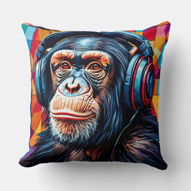 Coussin Casque Chimpanzé Détente Maison Moderne (Recto)
