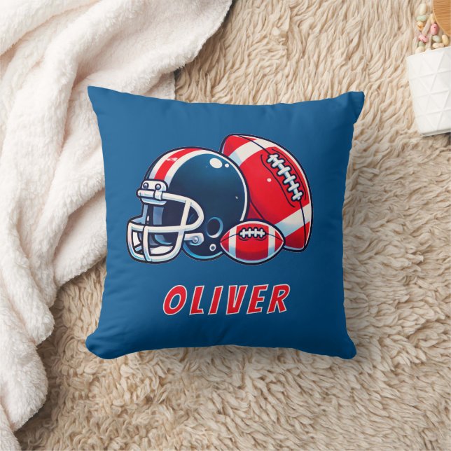 Coussin Casque de balle de football Caricature Birthday Bo (Couverture)