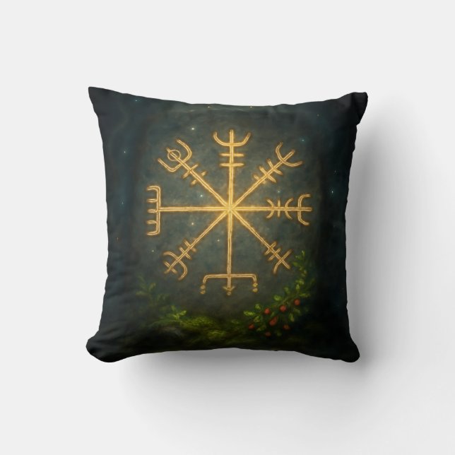 Coussin Casque de l'Épouvante Aegishjalmur Symbole Protect (Recto)