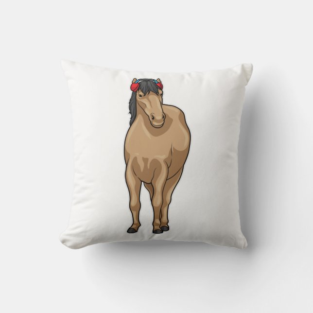 Coussin Casque de musique à cheval (Recto)