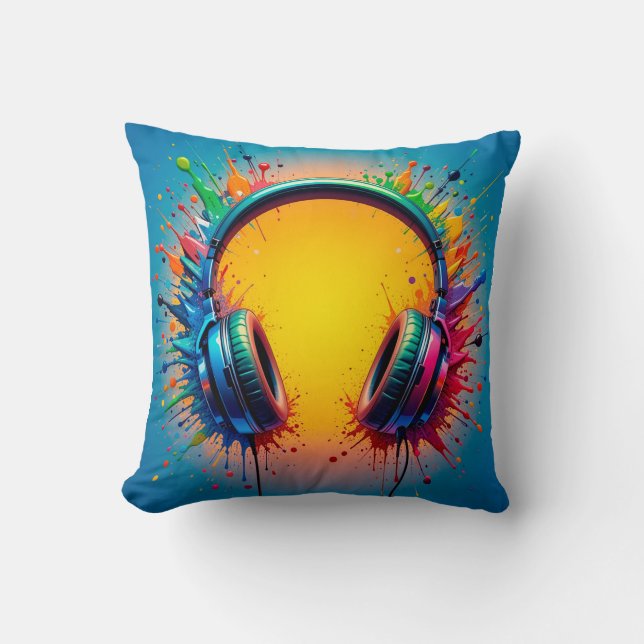 Coussin Casque vibrant sur un éclaboussement de douleur co (Recto)