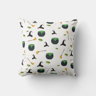 Coussin Casquette de sorcière Broom Caldron Motif Hallowee
