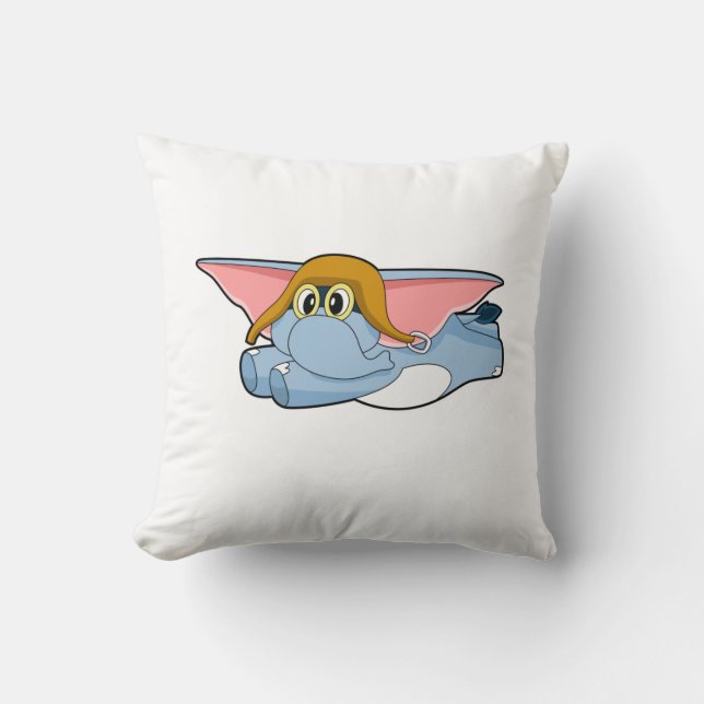 Coussin Casquette pilote éléphant (Recto)