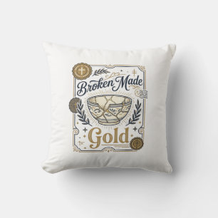 Coussin Cassé Fait Or Jésus Kintsugi Poterie Cassée Chr