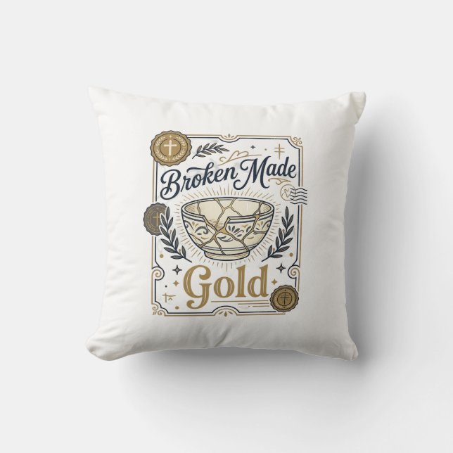 Coussin Cassé Fait Or Jésus Kintsugi Poterie Cassée Chr (Recto)
