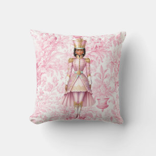 Coussin Casse-noisette féminin de Noël toile rose