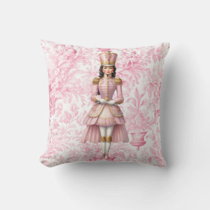 Coussin Casse-Noisette Femme Toile Rose de Noël