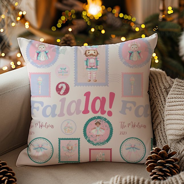 Coussin Casse-Noisette Groovy Rétro Pastel Noël (Créateur téléchargé)