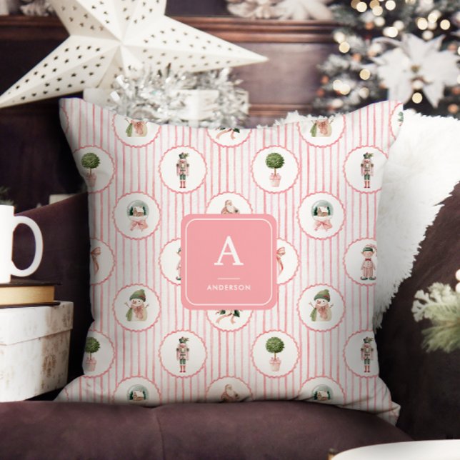 Coussin Casse-Noisette Rose Grandmillennial Prépayé de Noë (Créateur téléchargé)