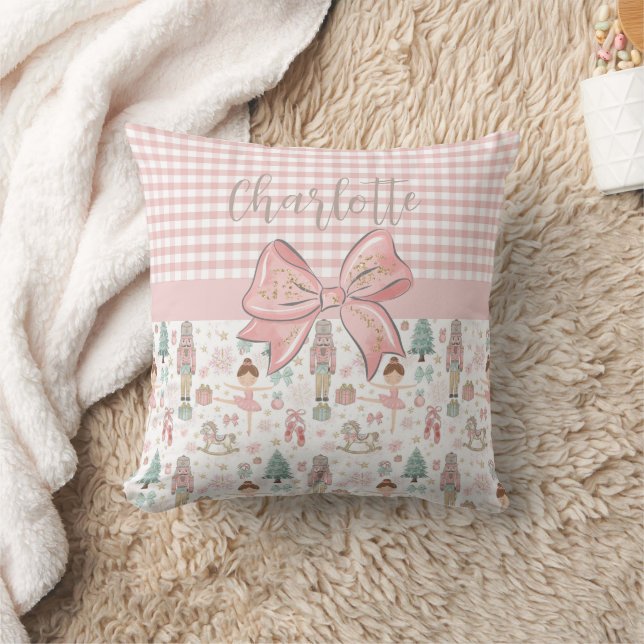 Coussin Casse-noisette Whimsical Pastel Rose Ballet de Noë (Couverture)