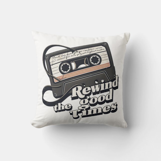 Coussin Cassette rétro design pour les amateurs de nostalg (Recto)