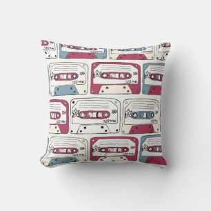 Coussin Cassettes de musique rétro : Arrière - plan de roc