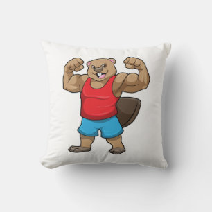 Coussin Castor en Bodybuilder avec gros bras